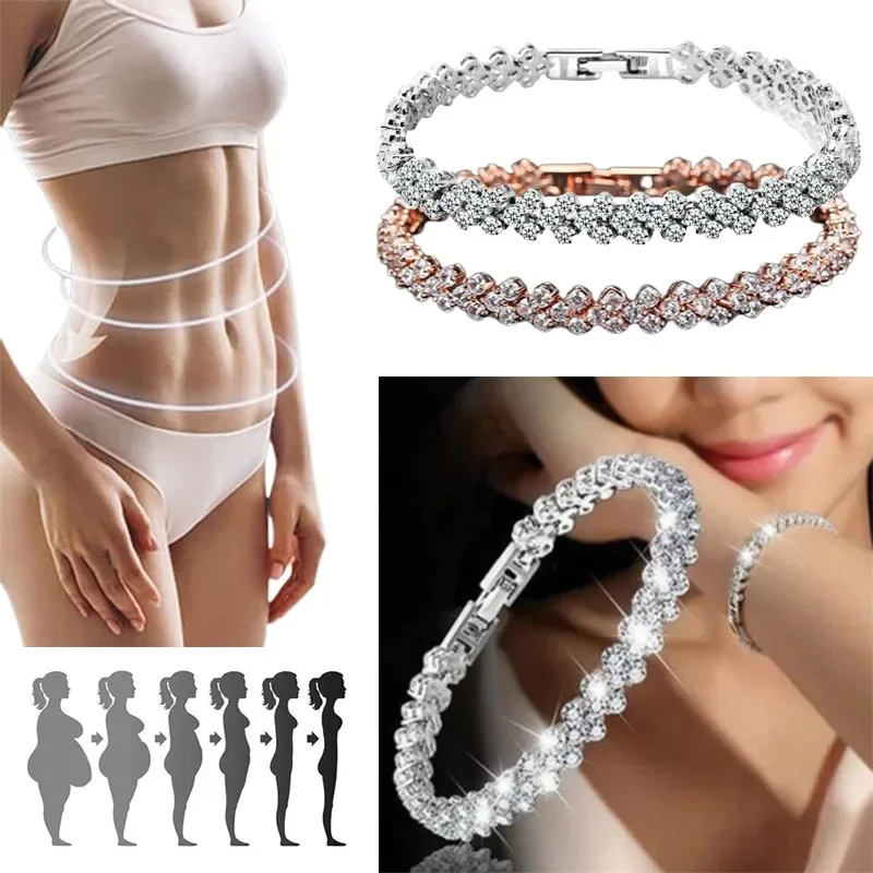 Coordinates Bracelet - ファッション女性のクリスタルブレスレットゴールドとシルバーローズゴールドカラーブレスレット減量磁気治療ブレスレット健康ジュエリー