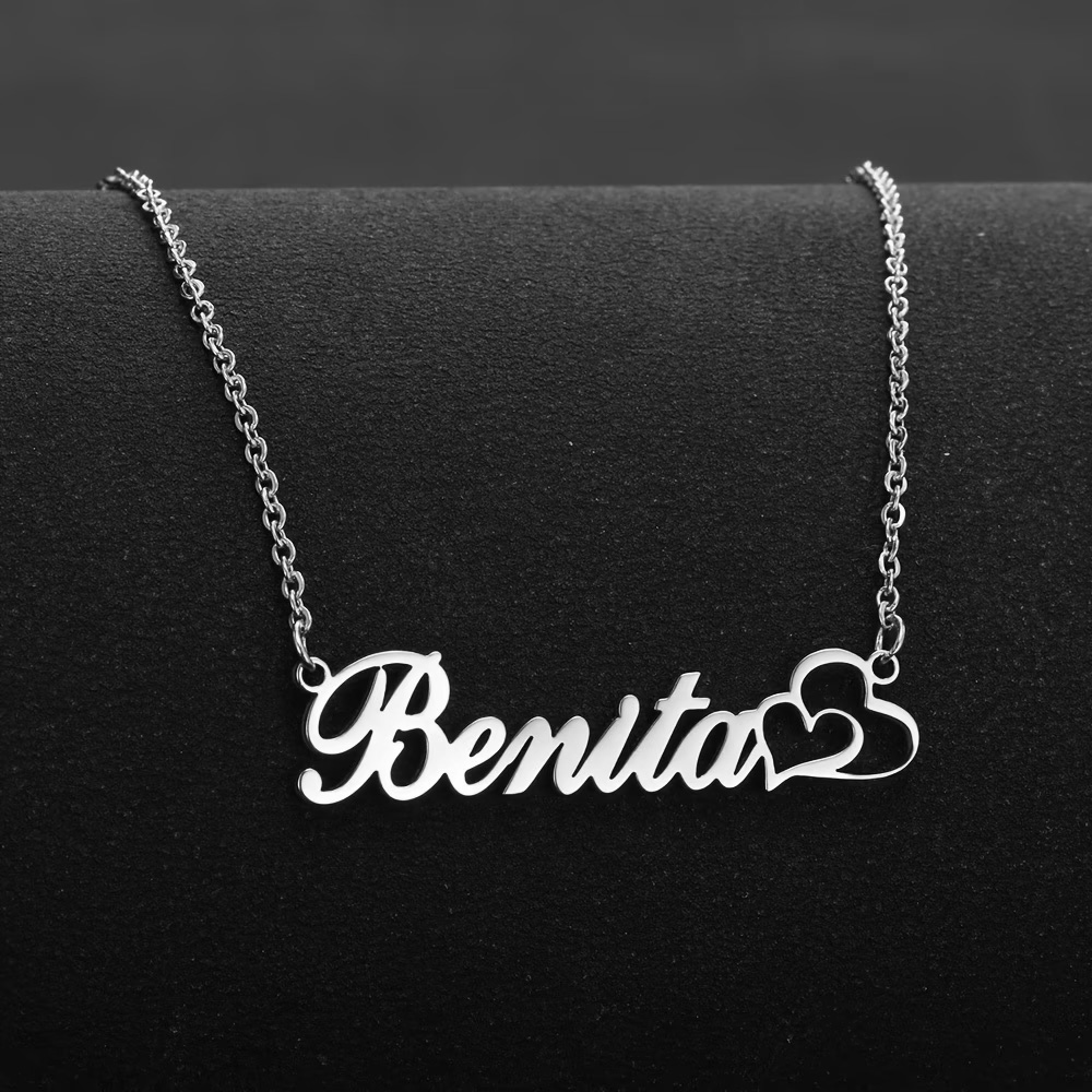 Name Necklace Custom - パーソナライズされたダブルハートカスタムネームネックレスステンレス鋼カスタマイズされたジュエリー結婚式ロマンスギフト女性のための送料無料
