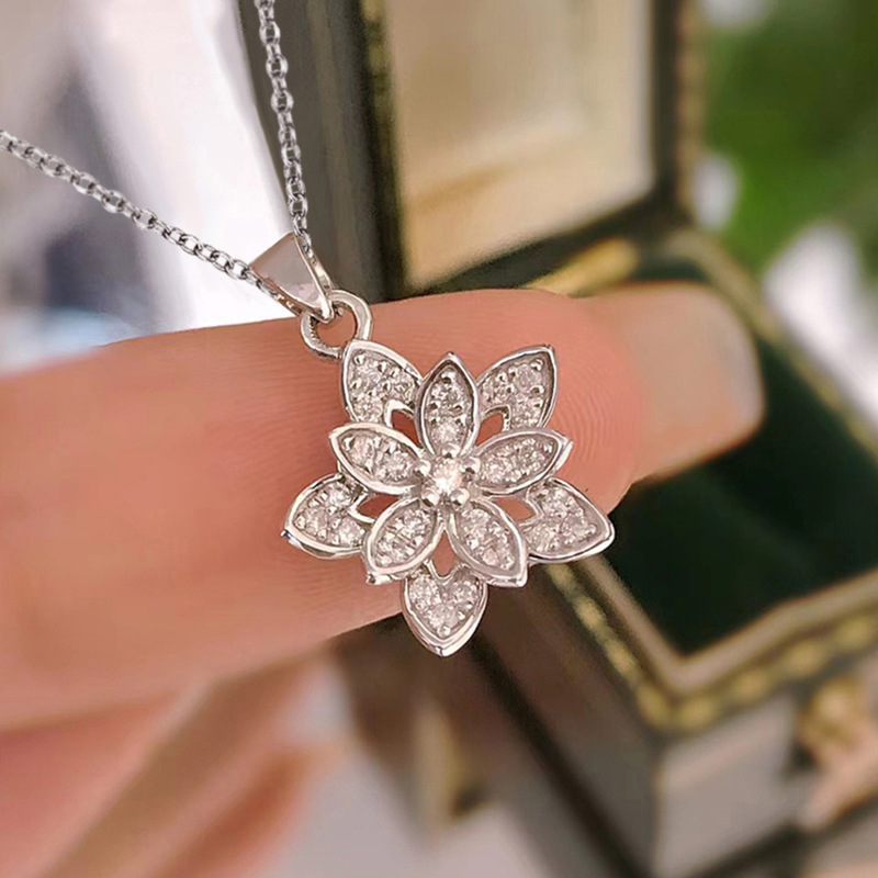Birth Flower Necklace - 925 スターリングシルバーフラワーネックレス個性チャーム幾何学的形状ペンダントチョーカー誕生日ギフト女性のための絶妙なジュエリー