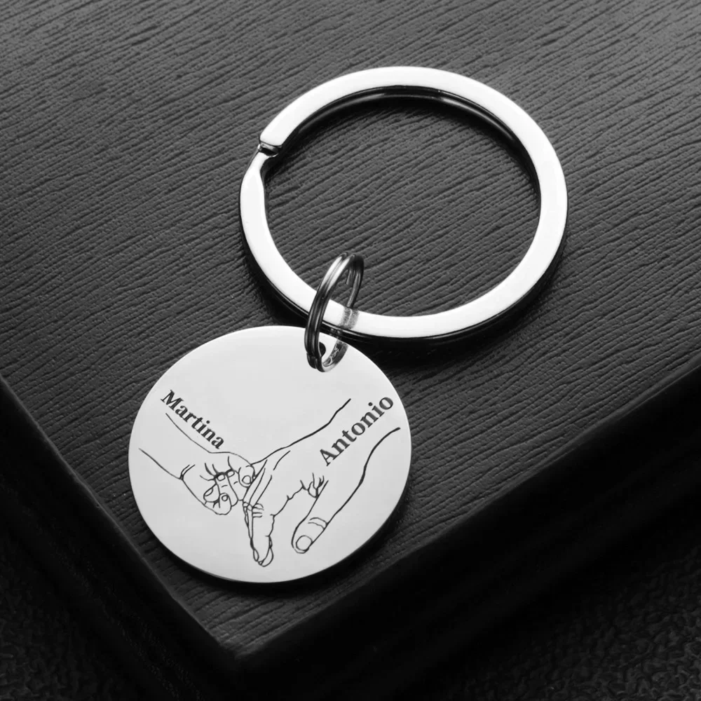 パーソナライズされたキーホルダーカスタマイズされた名前父の母 - Initial Ring Custom のレビューと価格