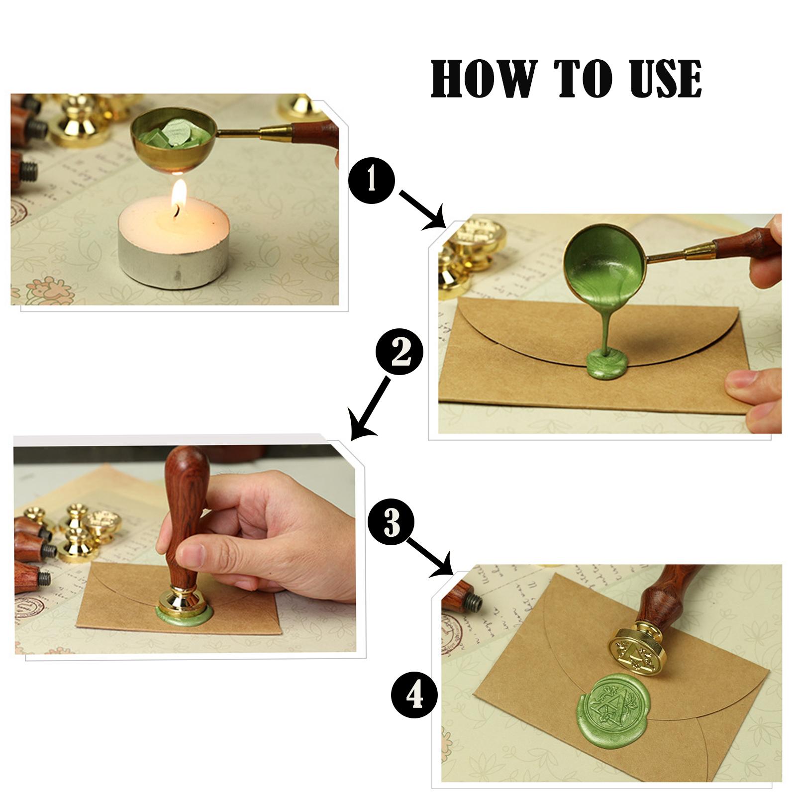 木製ハンドル付きレターシールワックススタンプキット、カスタム - Wax Seal Letter Kit のレビューと価格