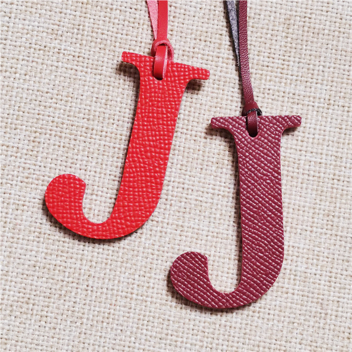 英語の文字H I J K L M N アルファベット 牛革P - Monogram Keychain Leather のレビューと価格