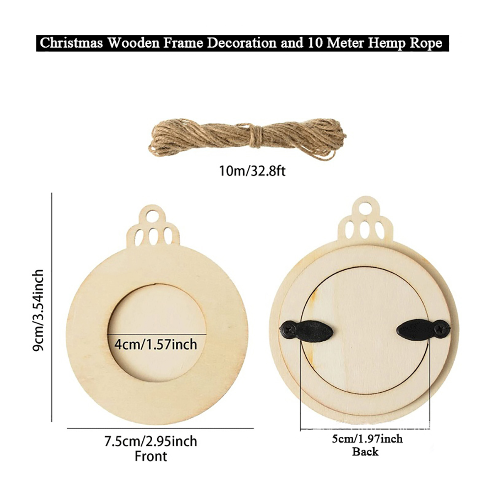 10 個クリスマス額縁装飾品木製未完成フレーム写真吊り飾りク - Engraved Wood Frame のレビューと価格
