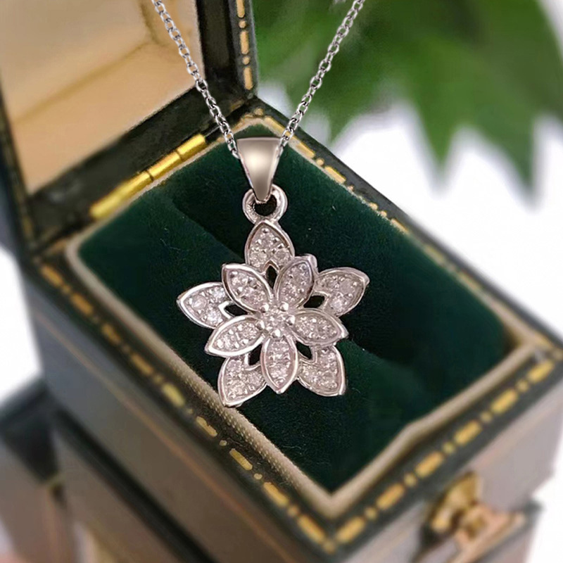 925 スターリングシルバーフラワーネックレス個性チャーム幾 - Birth Flower Necklace のレビューと価格