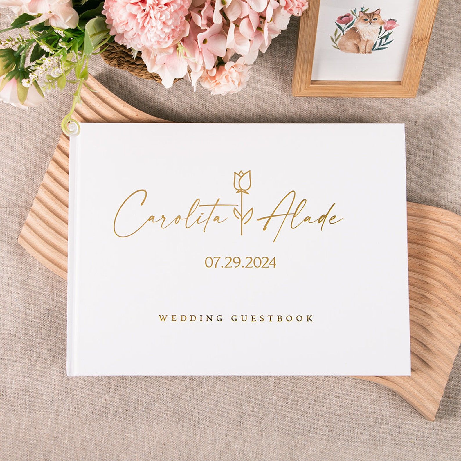 カスタム結婚式のゲストブック パーソナライズされたゲストブッ - Custom Photo Book のレビューと価格